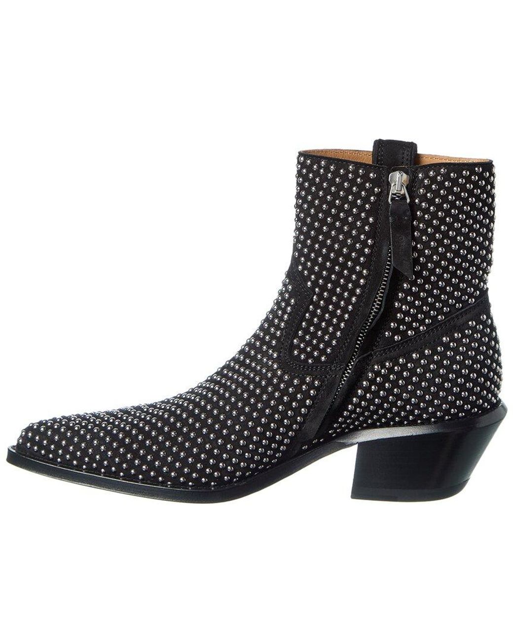Off-White c/o Virgil Abloh Black Stud Texas Suede Bootie