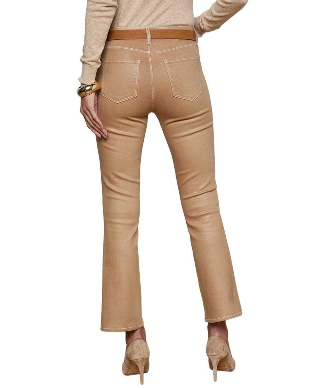 L'Agence Tati High-Rise Crop Micro Bootcut Jean in Natural | Lyst