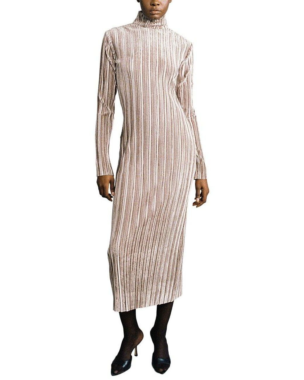 Sabina Musayev Natural Lattice Midi Dress