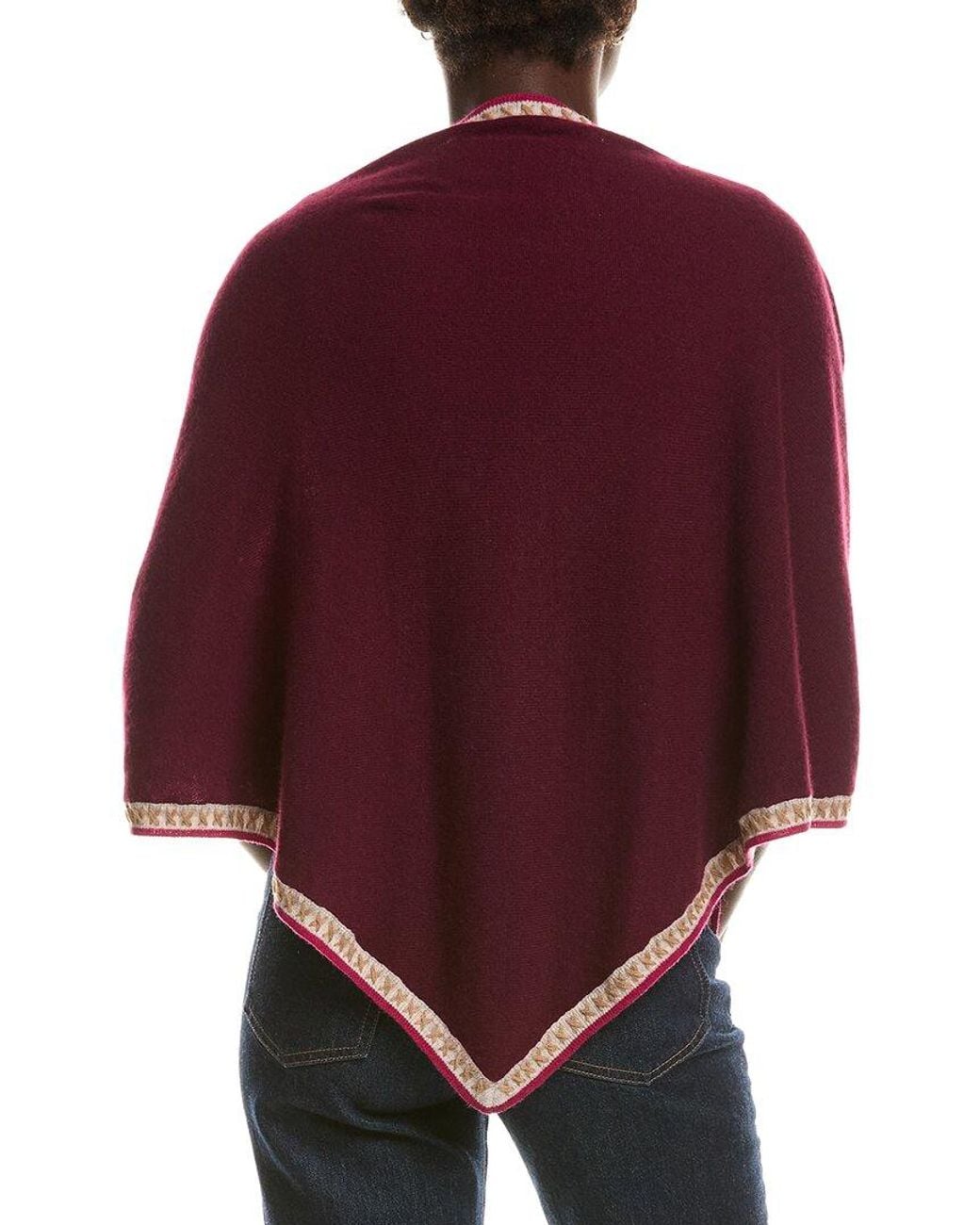 Forte Red Cashmere Triangle Cashmere Scarf Wrap
