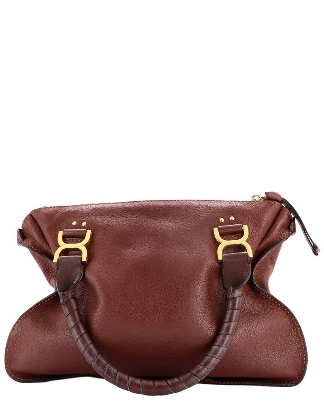 Chloé Brown Leather Marcie Shoulder Bag Medium (Authentic Pre-Loved)
