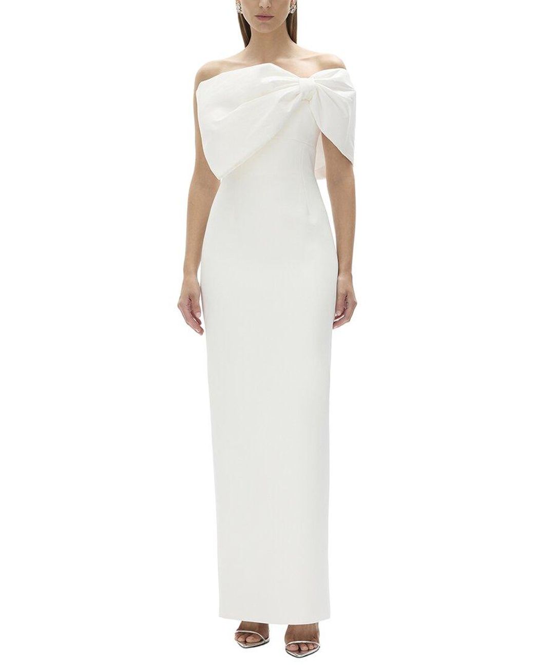 Rachel Gilbert White Kace Column Gown