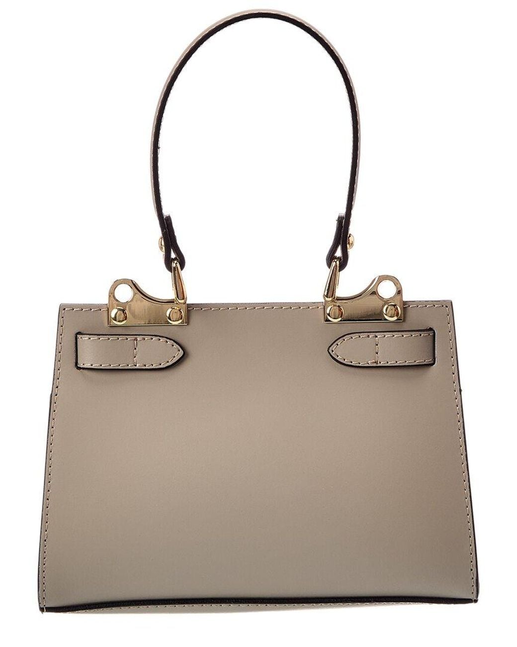 Italian Leather Brown Top Handle Tote