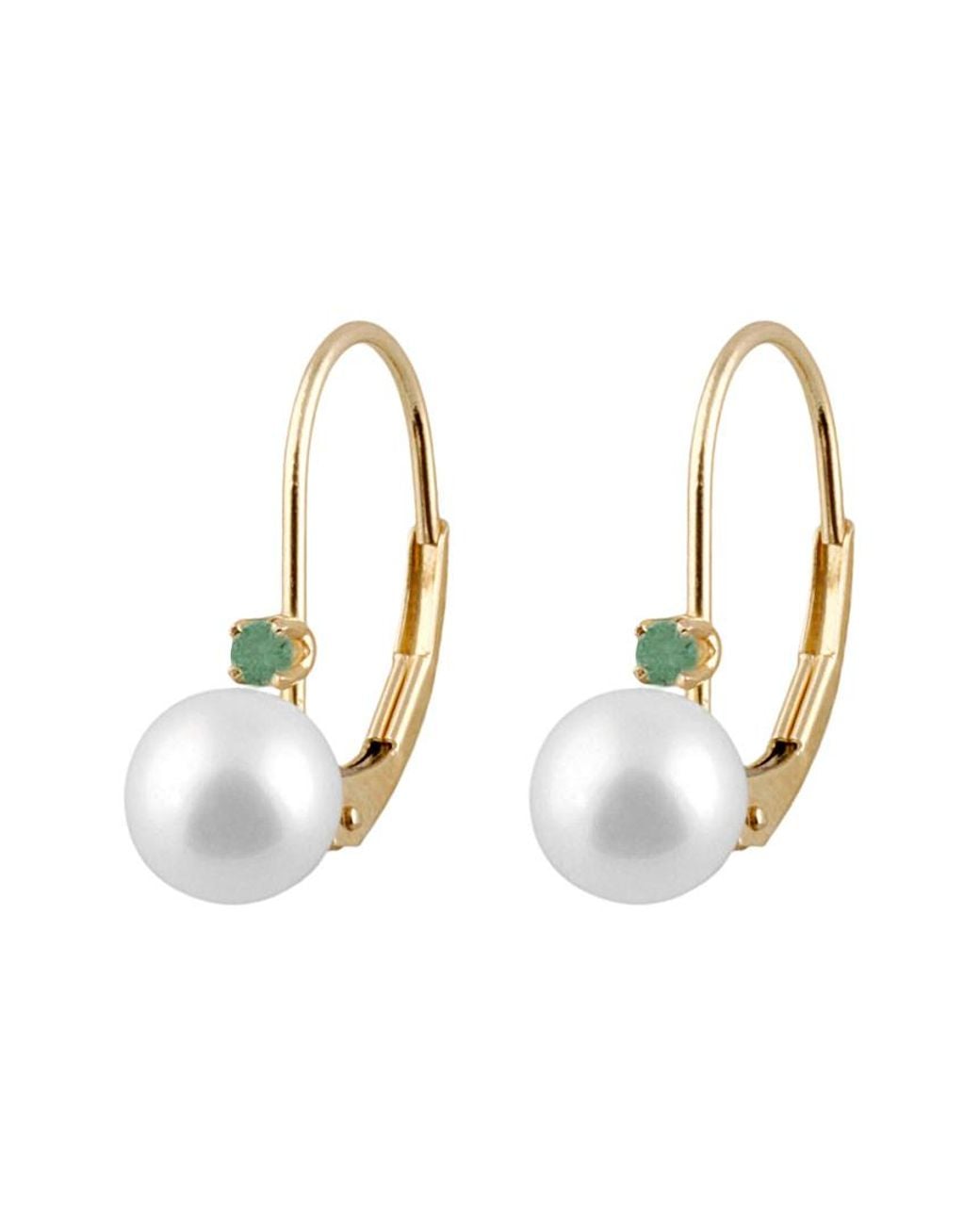 Splendid Metallic 14k 0.10 Ct. Tw. Gemstone & 7-7.5mm Freshwater Pearl Earrings