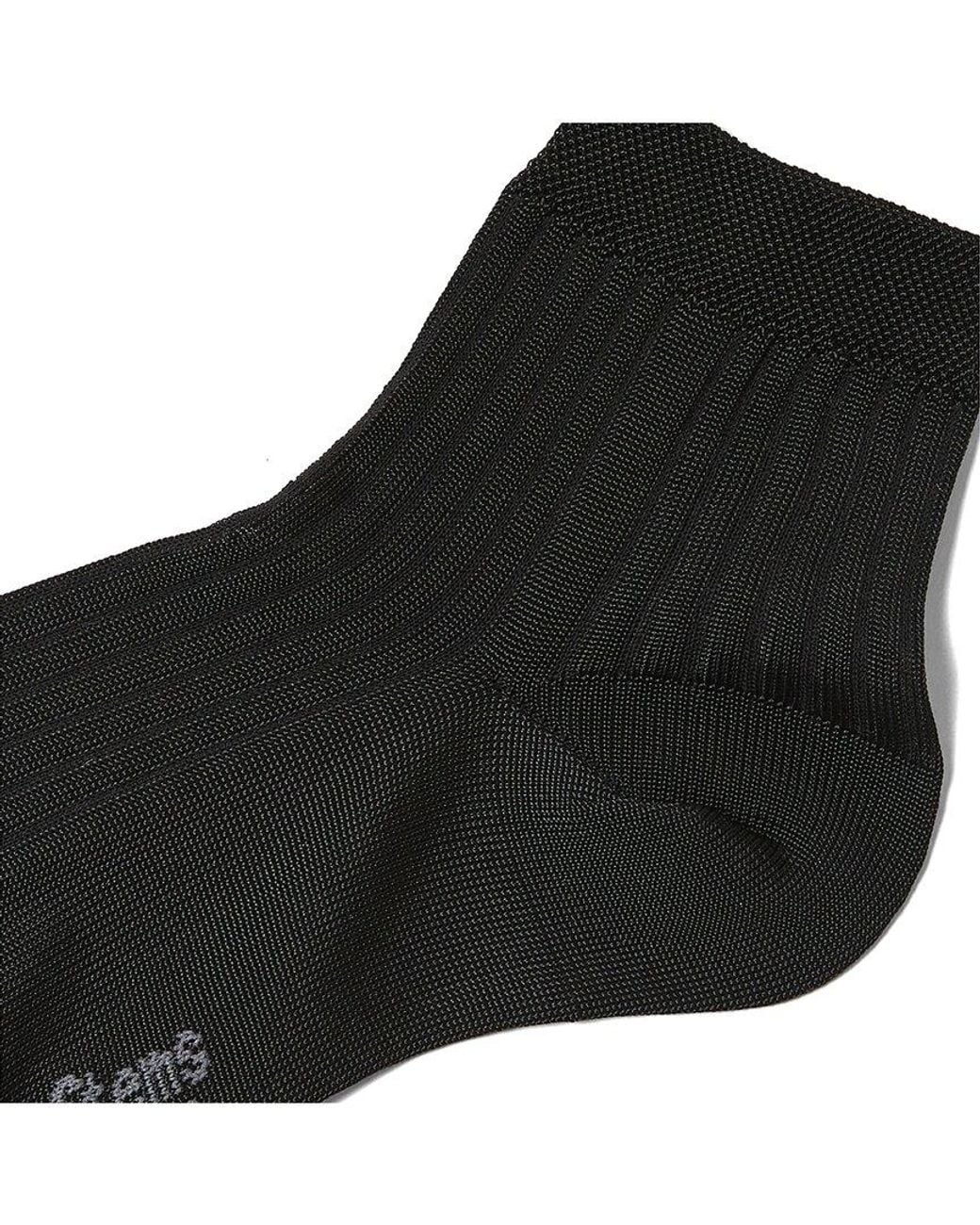 Stems Black Silky Rib Quarter Socks