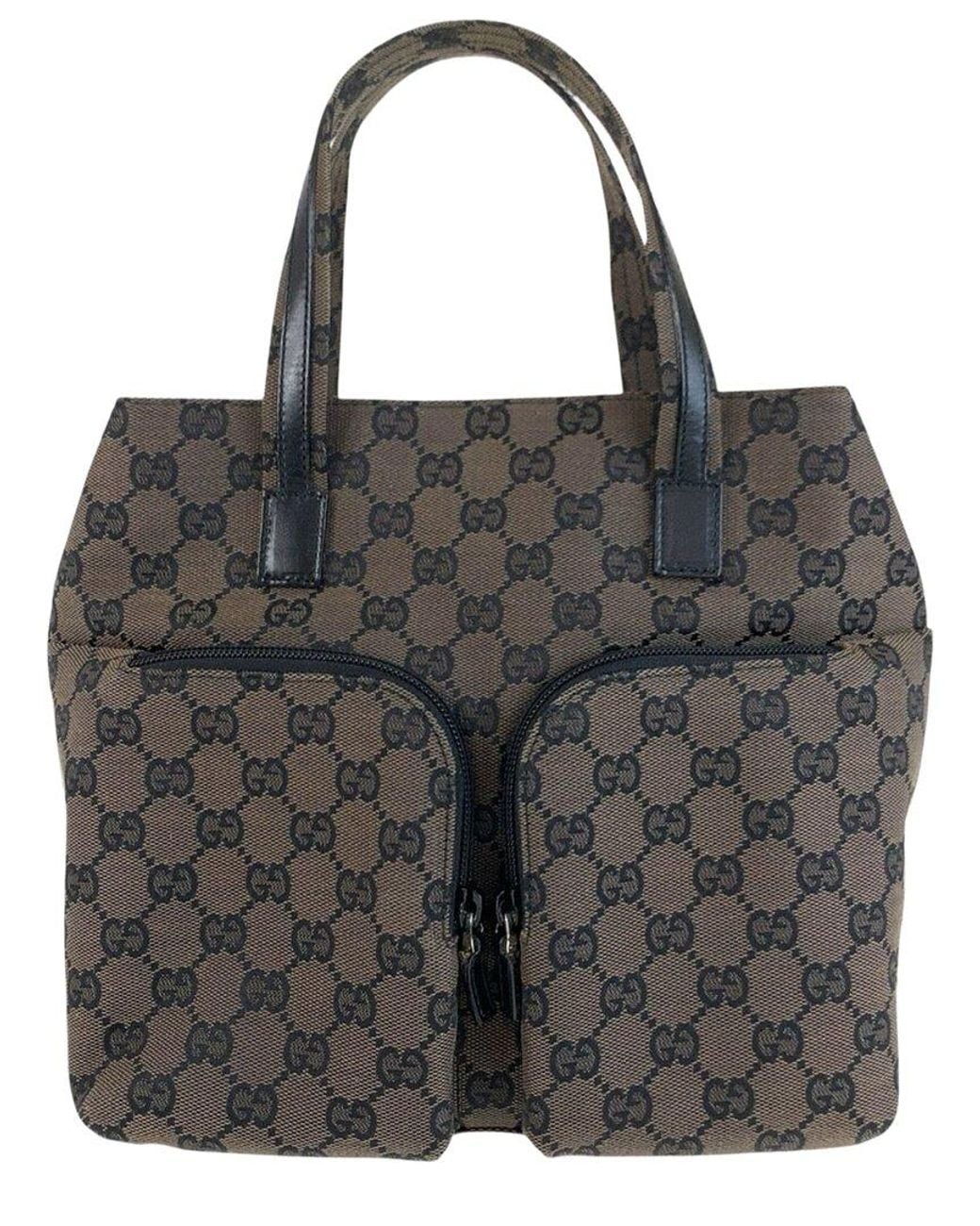 Gucci Black Gg Canvas Tote (Authentic Pre-Loved)
