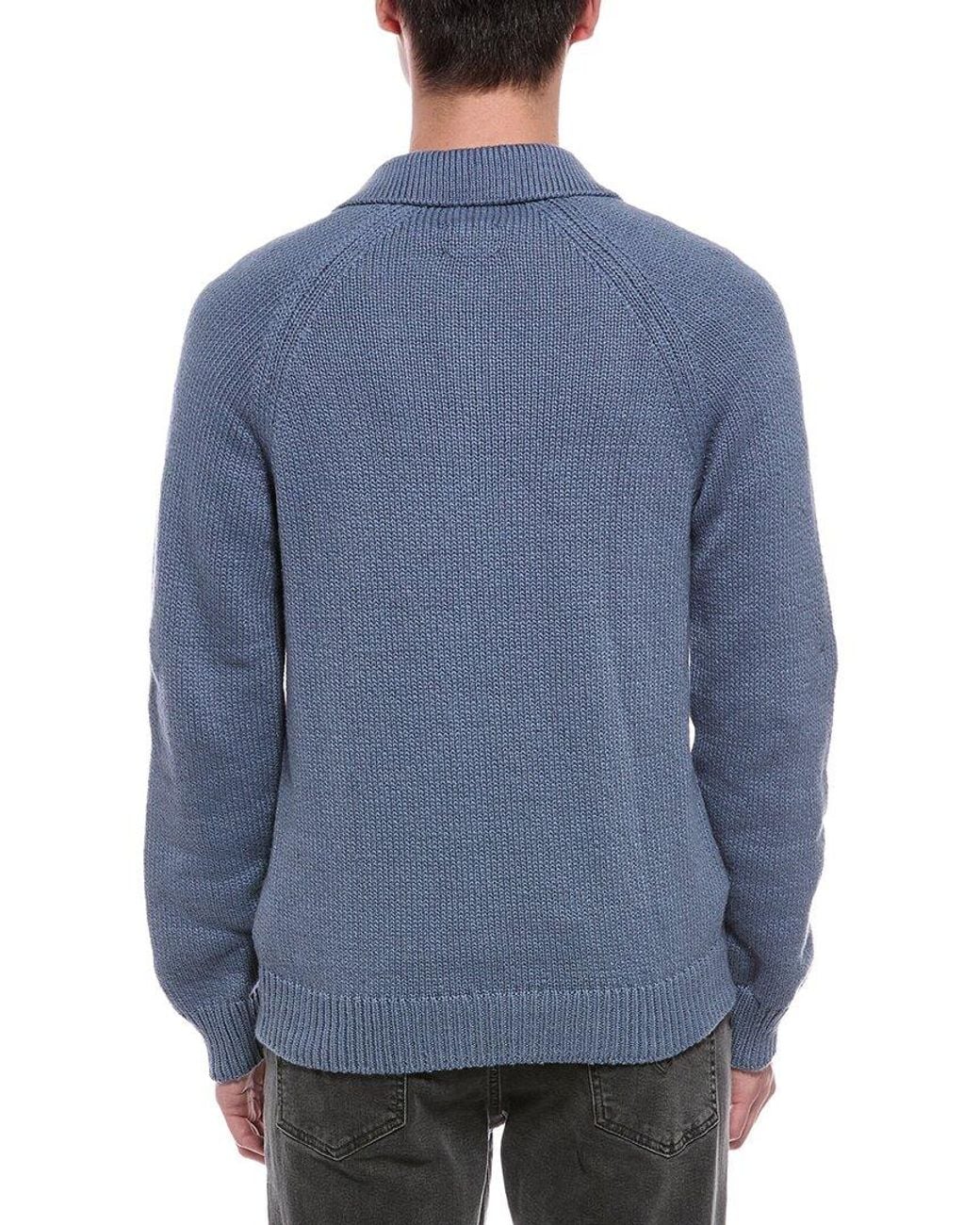 Faherty Brand Blue Heirloom Polo Sweater for men