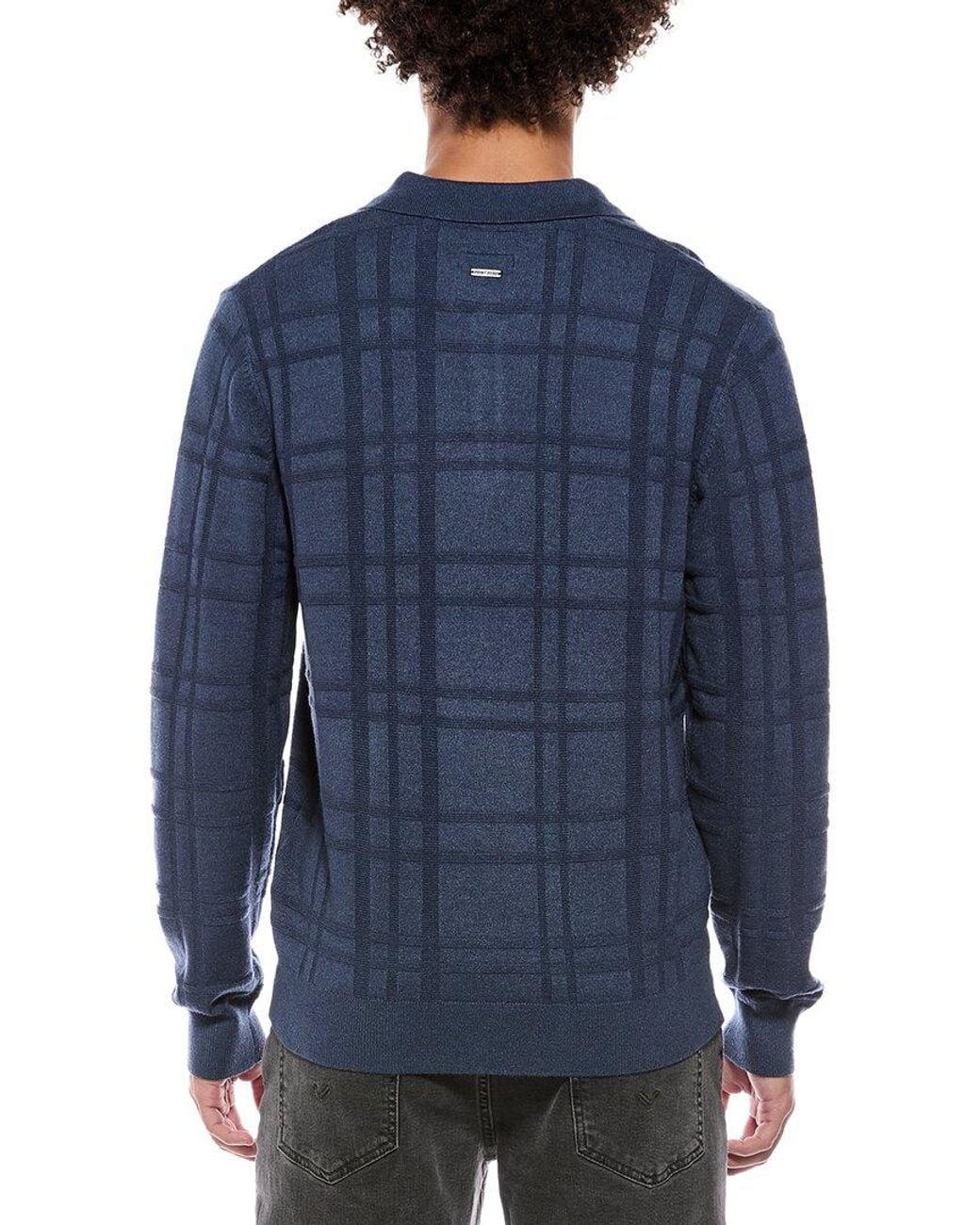 Point Zero Blue Polo Sweater for men