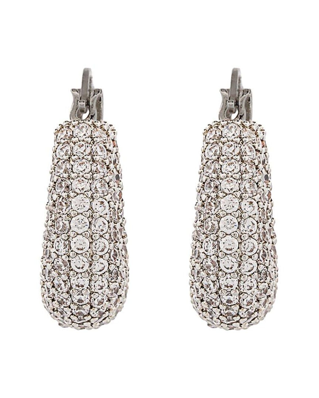 Ebru Jewelry White Cz Hoop Earrings