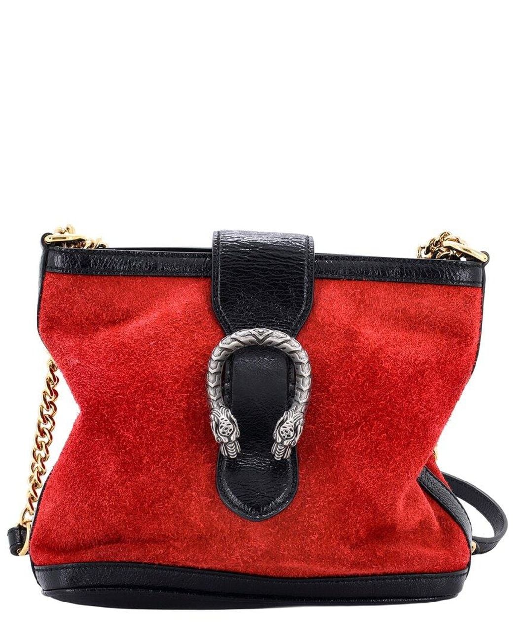 Gucci Red Suede Dionysus Bucket Bag Medium (authentic Pre-loved)