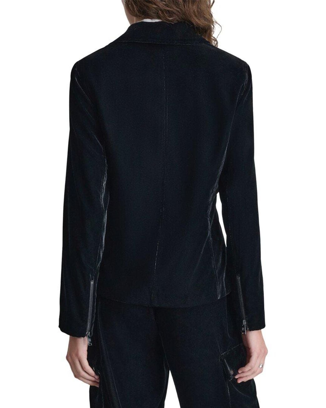 DKNY Blue Velvet Moto Jacket