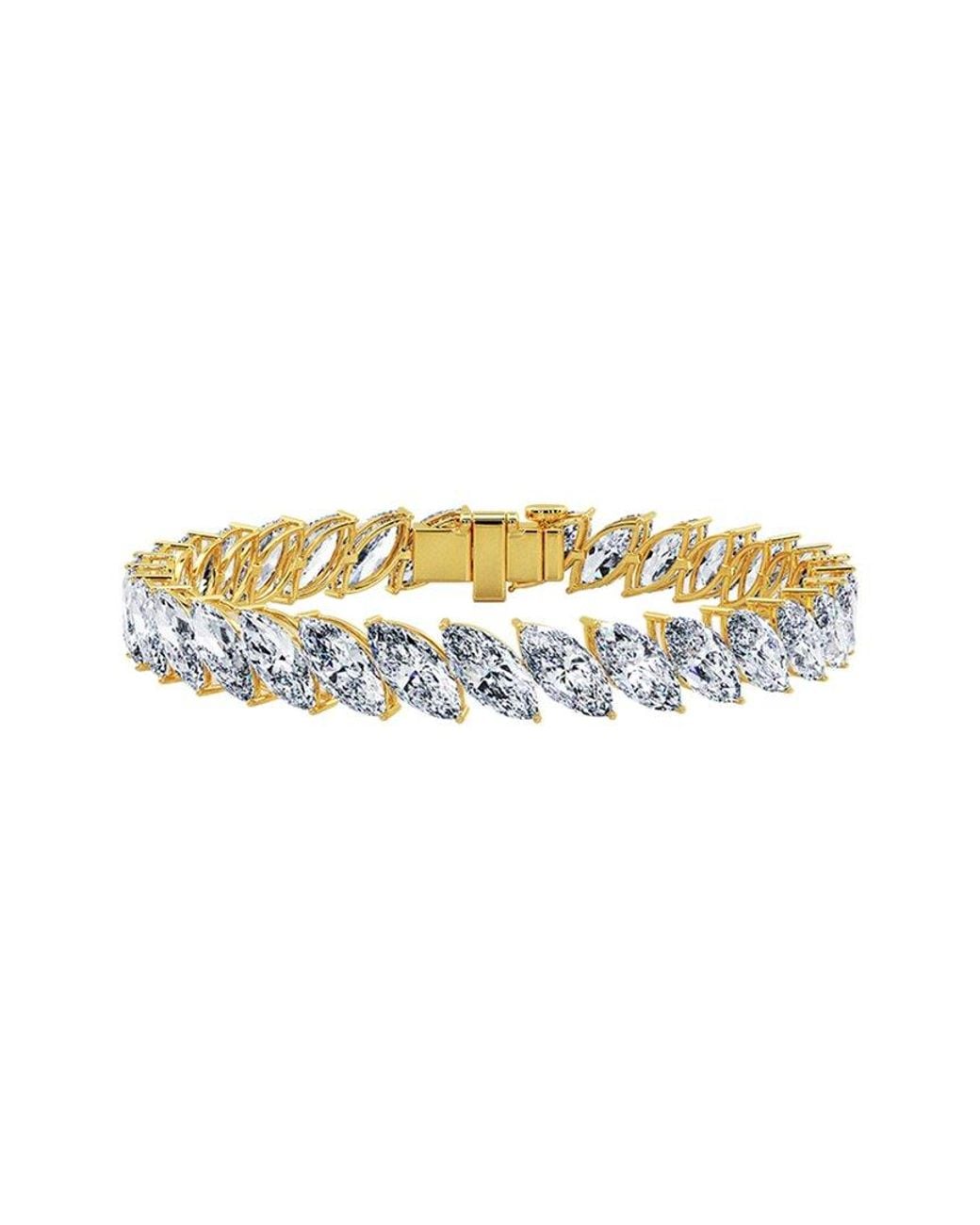 Lab Grown Diamonds Metallic 14K 25.50 Ct. Tw. Lab-Grown Diamond Tennis Bracelet