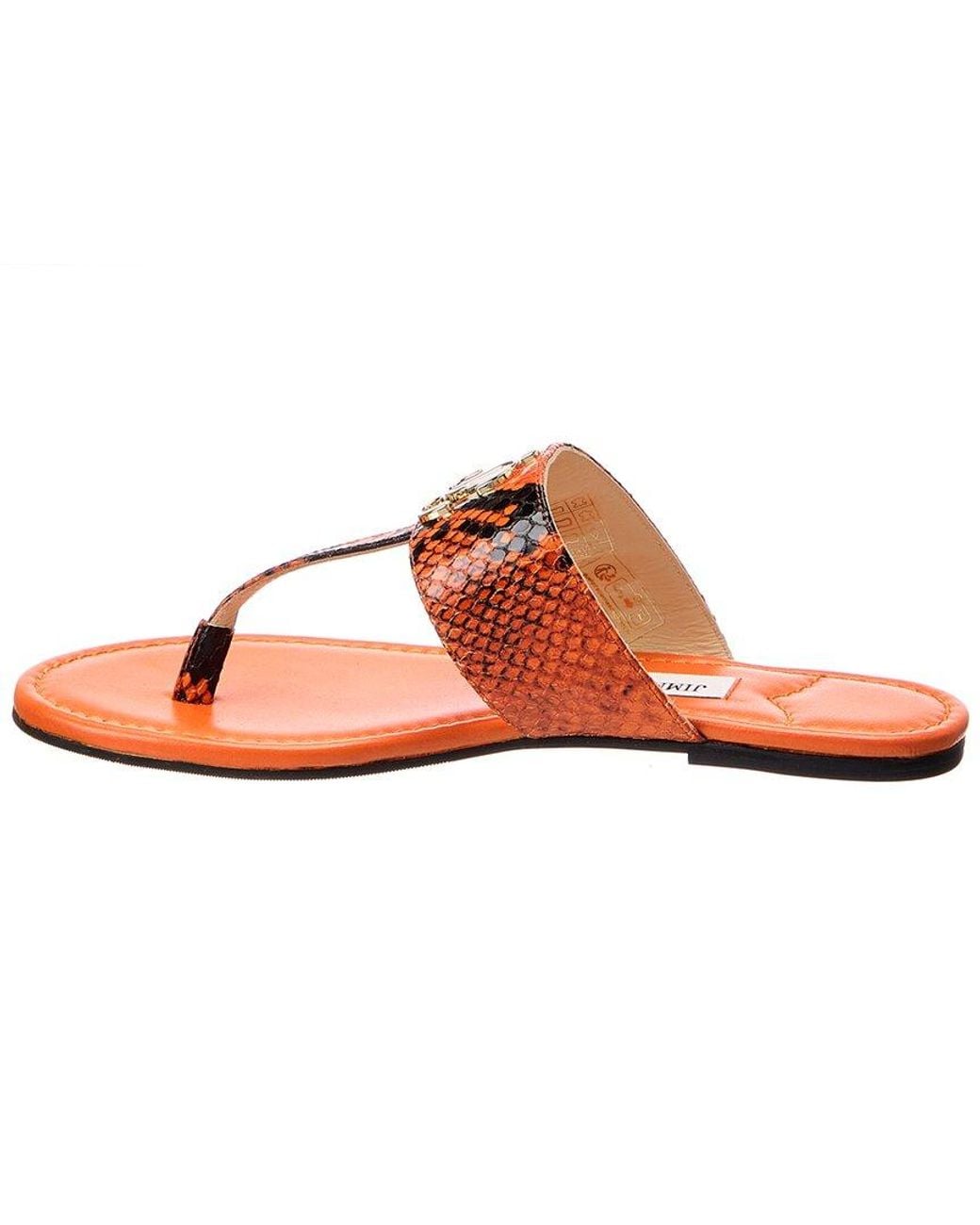 Jimmy Choo Pink Jc Snake-Embossed Leather Sandal