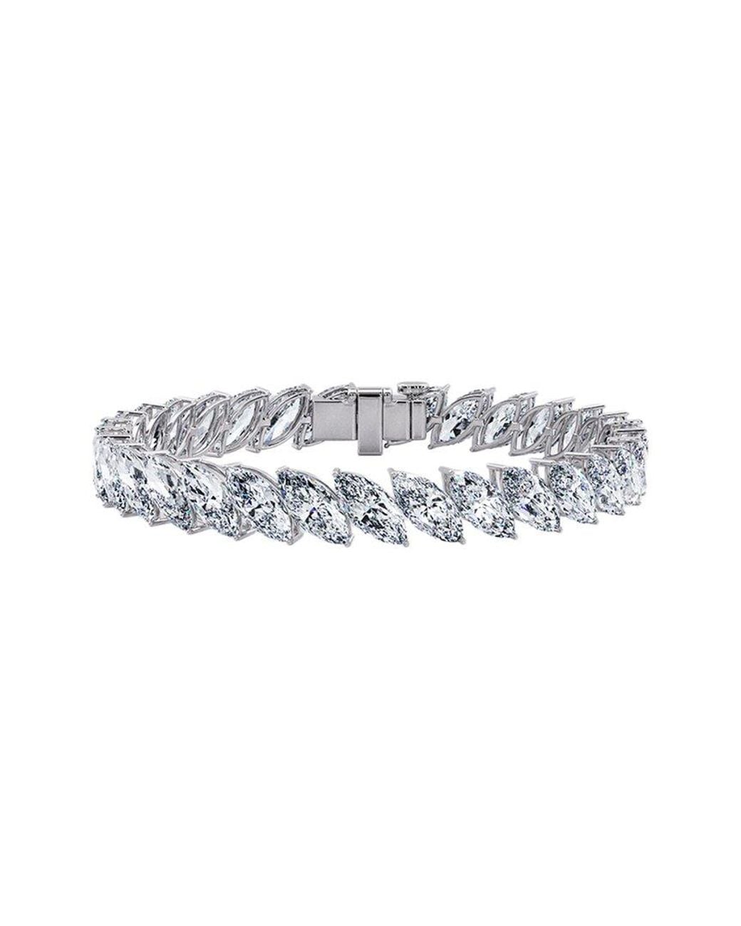 Lab Grown Diamonds White 14K 25.50 Ct. Tw. Lab-Grown Diamond Tennis Bracelet