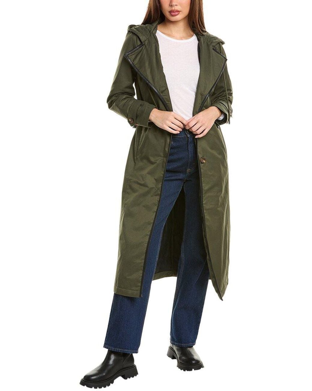 Hunter Green Longline Horseback Riding Trench Coat