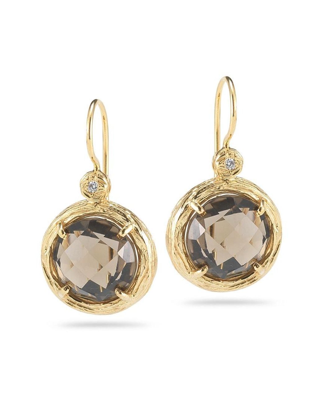 Reiss Metallic 14K 5.04 Ct. Tw. Diamond & Topaz Drop Earrings