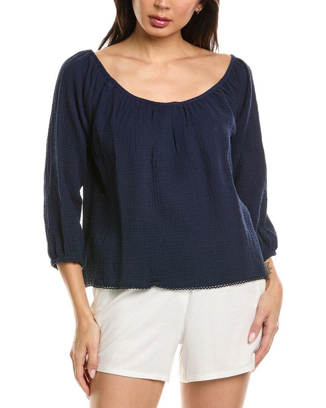 Petite Plume Blue Gauze Willow Top