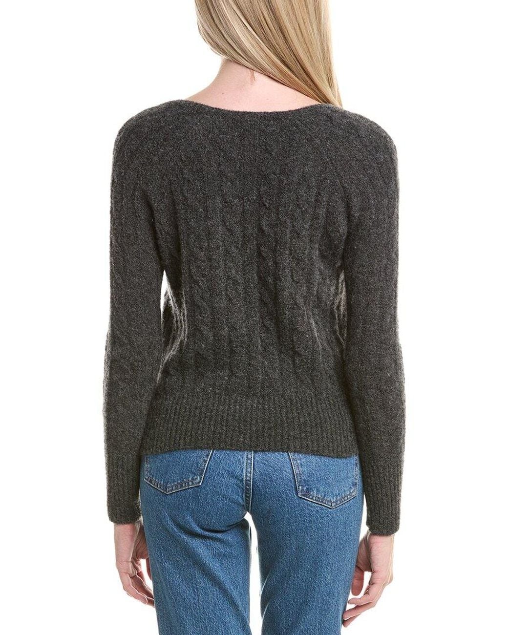 Autumn Cashmere Black Cable Cashmere & Silk-Blend Sweater
