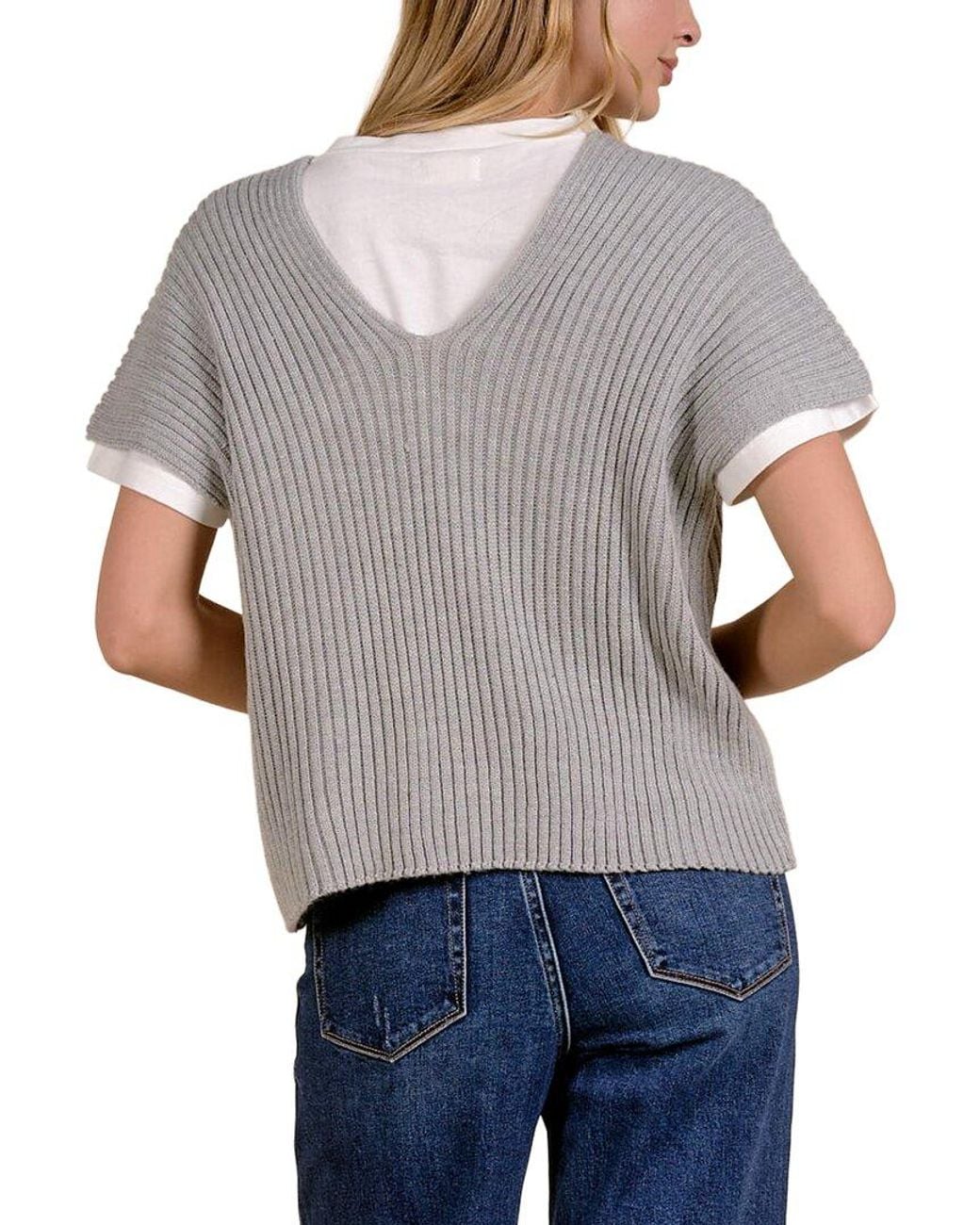 Elan Gray Wool-blend Pullover