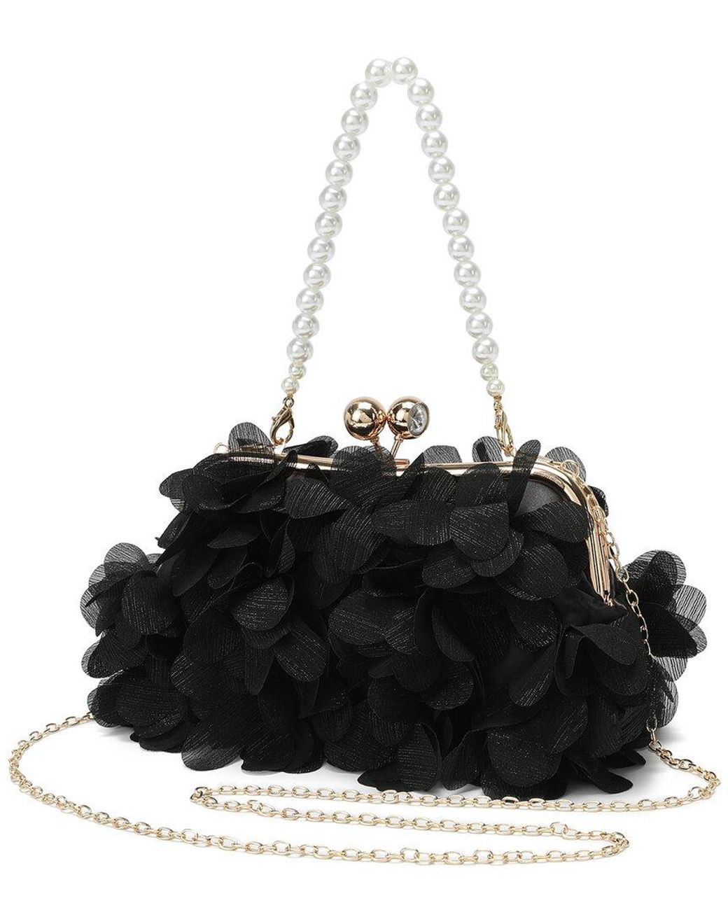 Tiffany & Fred Paris Black Floral Evening Clutch
