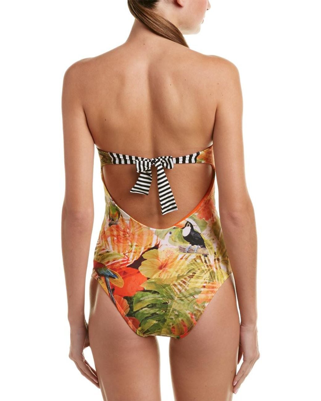 Saha Orange Wrap Bandeau One-Piece