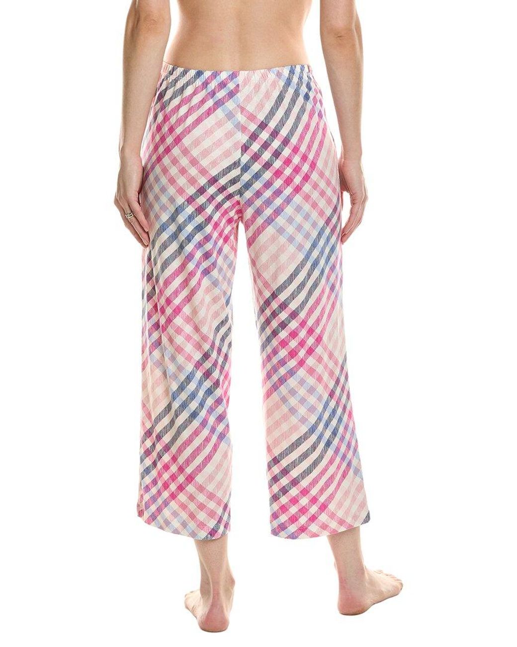 Hue Pink Sketchy Plaid Pajama Capri