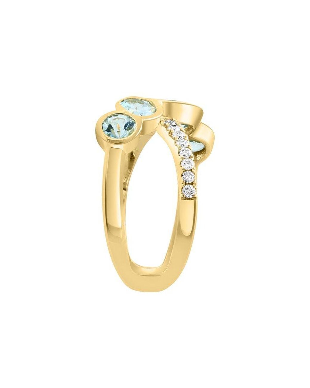 Effy Fine Jewelry Metallic 14K 2.14 Ct. Tw. Diamond & Aquamarine Ring