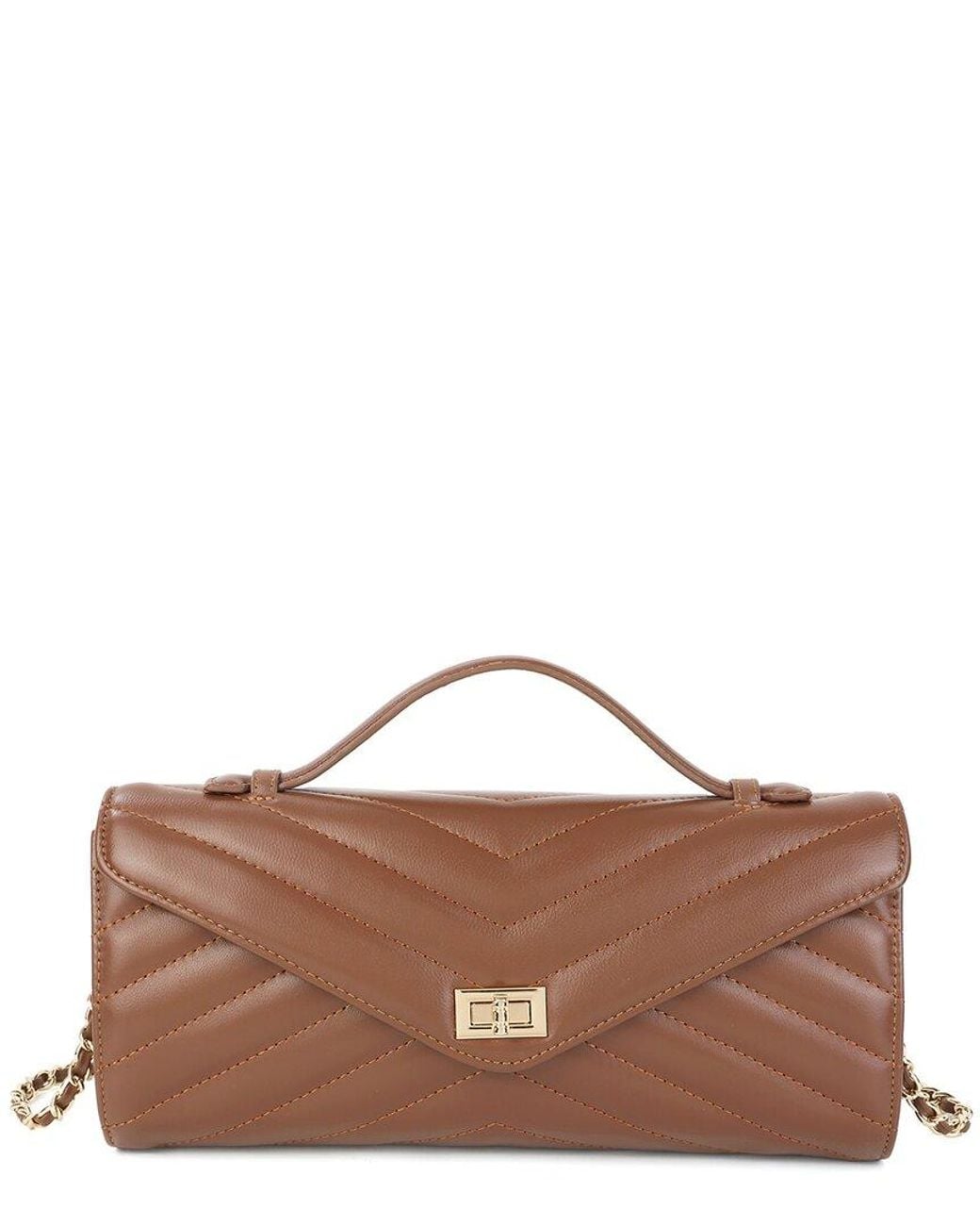 Tiffany & Fred Paris Brown Quilted Leather Shoulder Bag