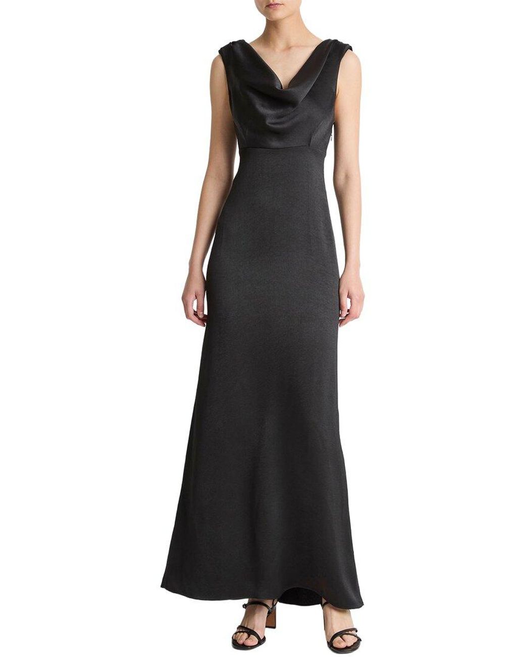 Vince Black Draped Cowl Maxi Dress
