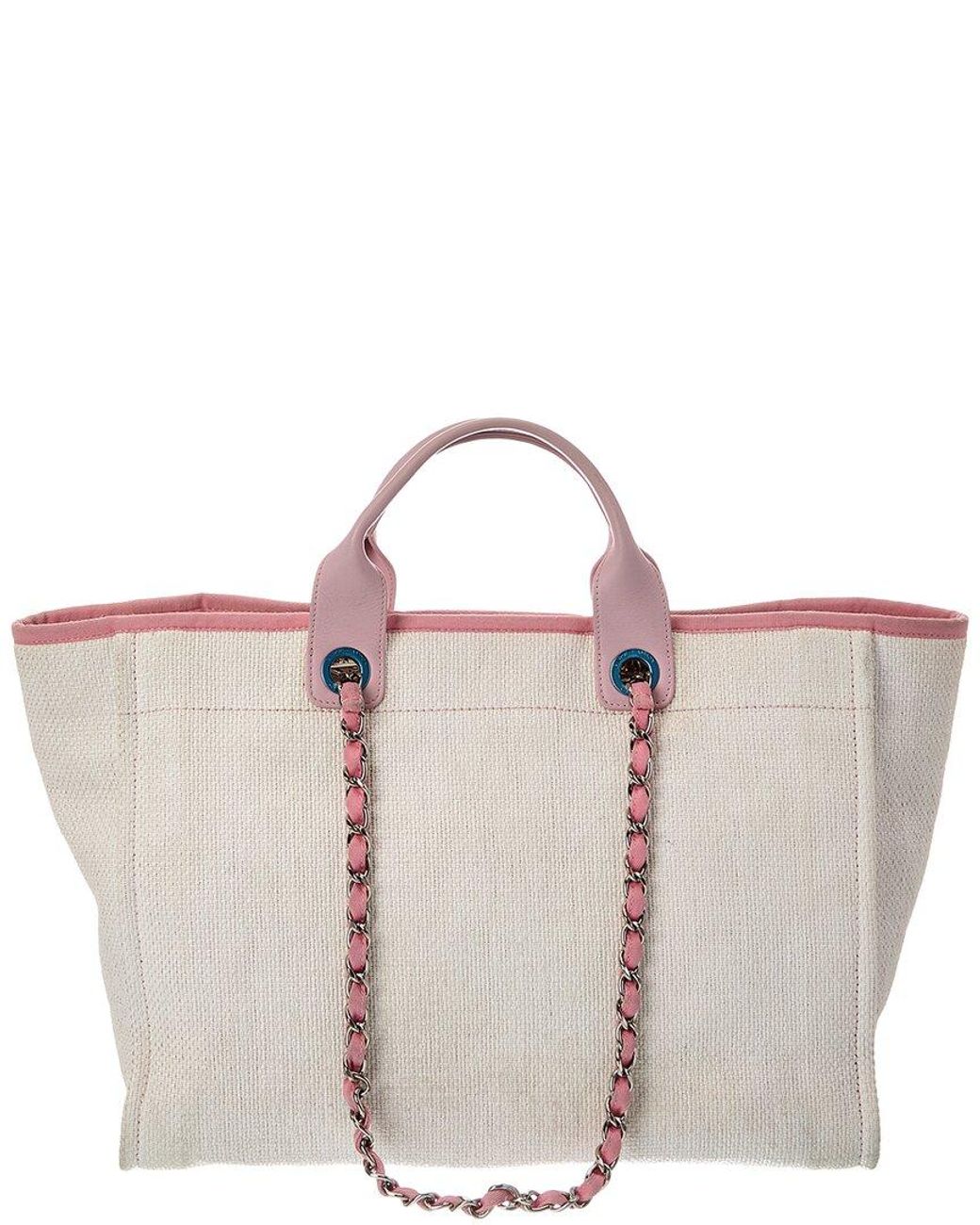 Chanel White Monogram Canvas Deauville Tote (authentic Pre-loved)