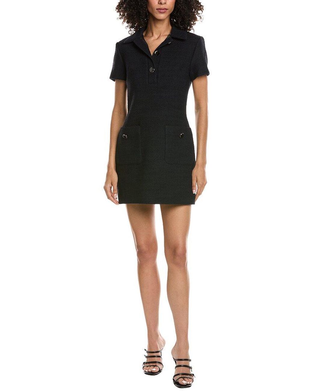 A.L.C. Black Marcie Wool-Blend Mini Dress