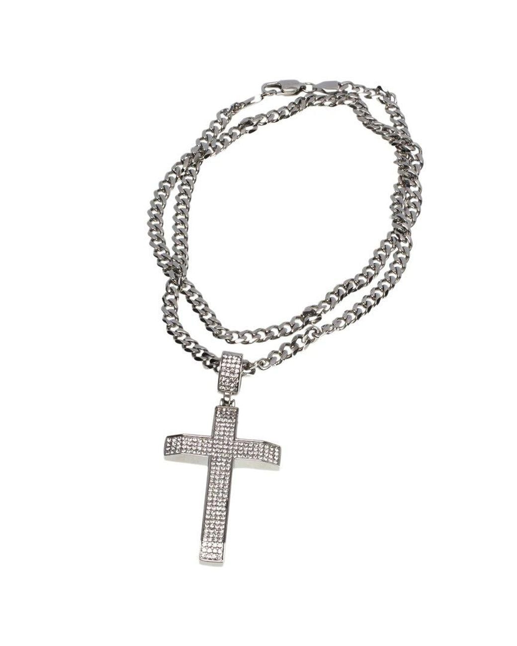 jean claude Metallic Dell Arte Stainless Steel Cross Pendant Necklace for men