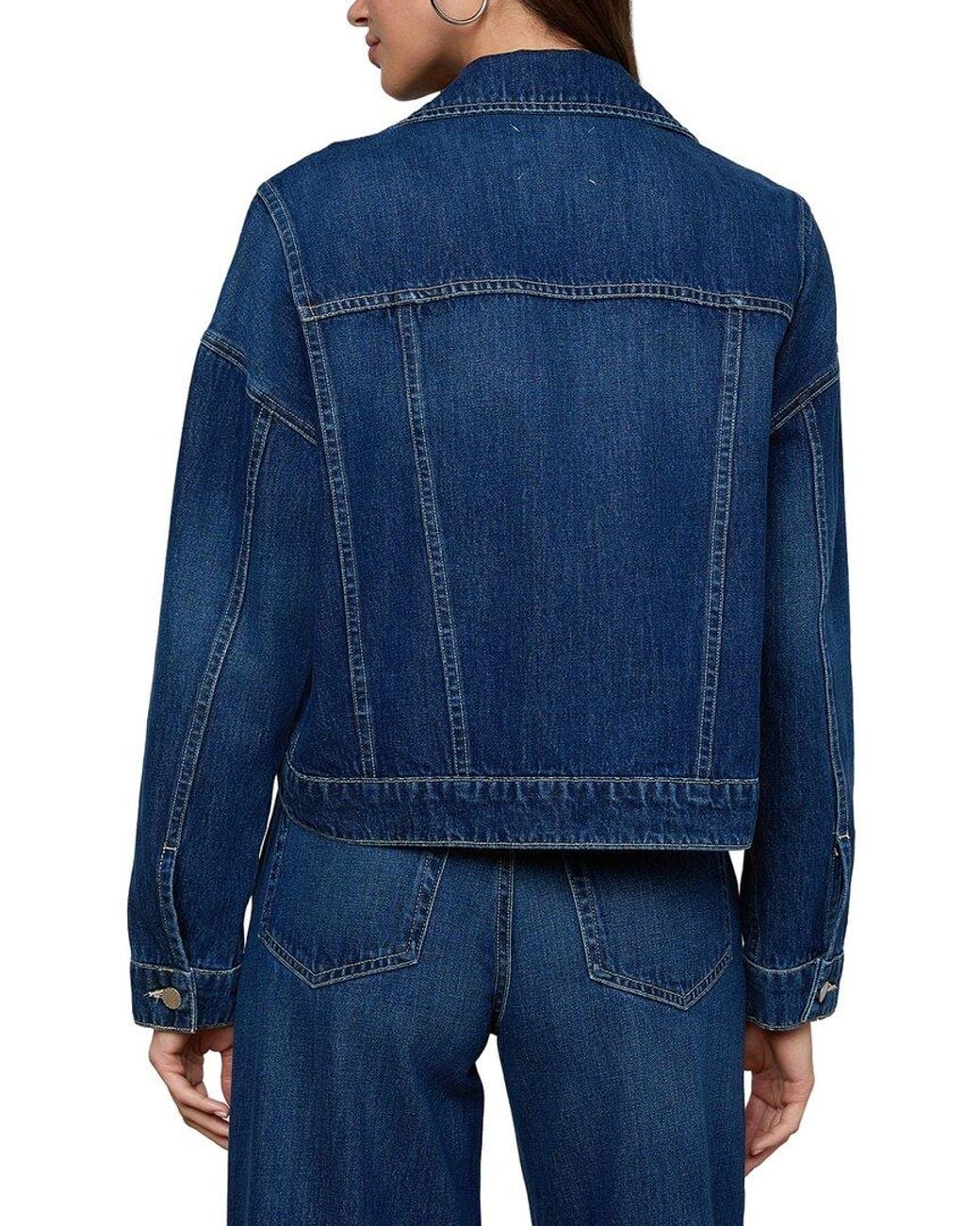 L'Agence Blue Vianney Hi-Lo Crop Jacket