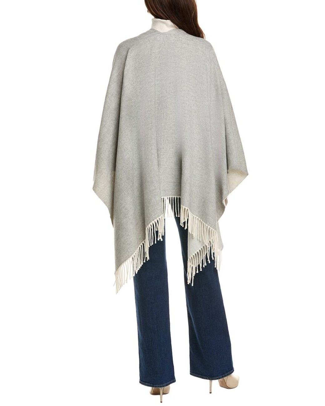 La Fiorentina Two-Tone Fringe Ruana in Blue | Lyst UK
