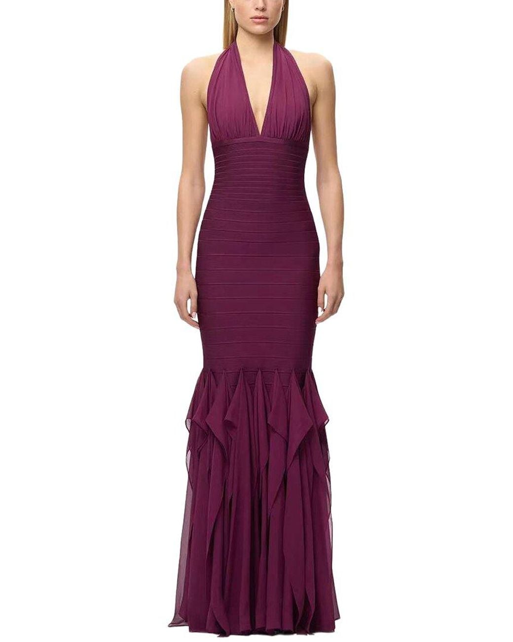 Dilireba Purple Sleeveless Solid Maxi Dress