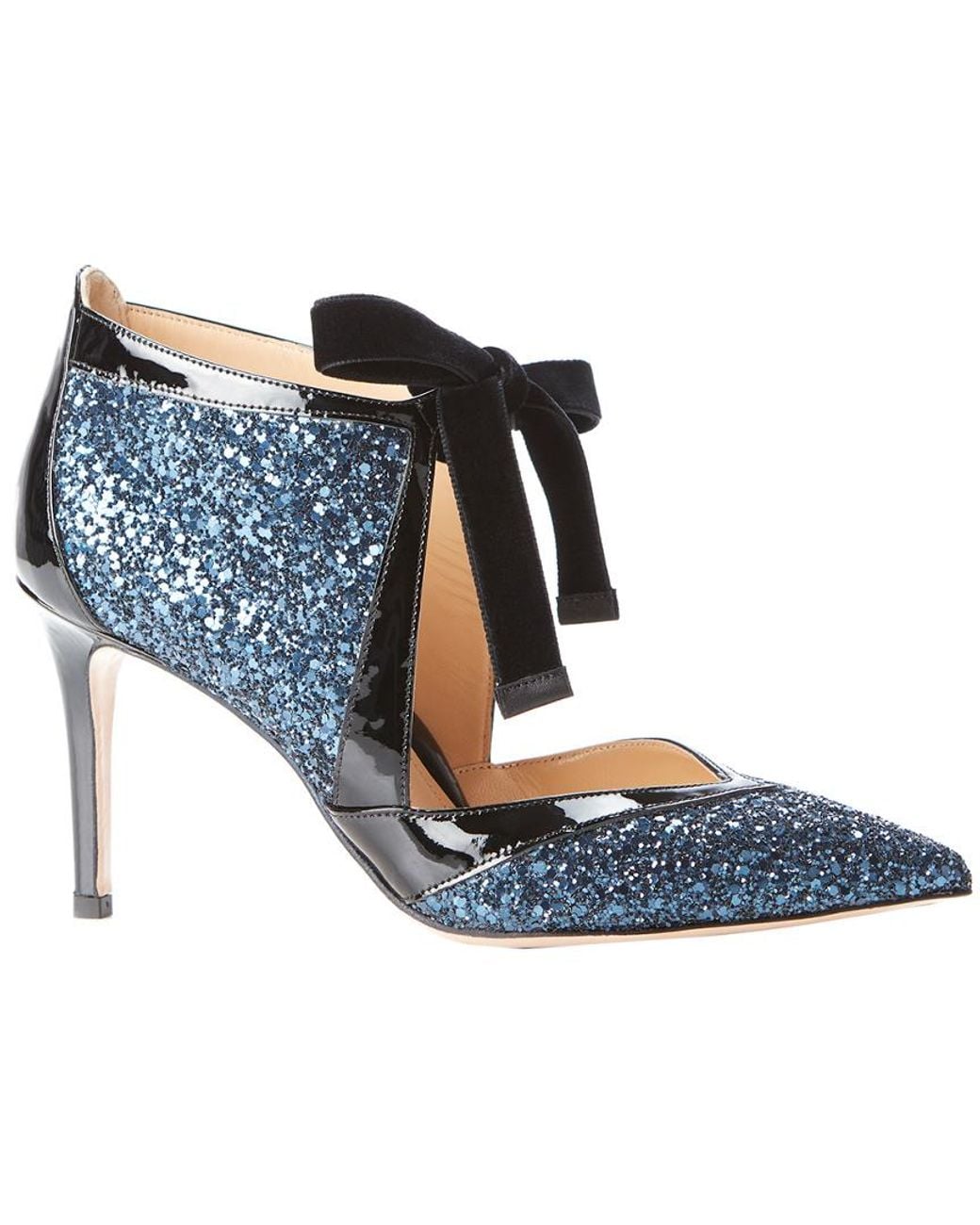 Marion Parke Blue Molly Iris Coarse Glitter Pump