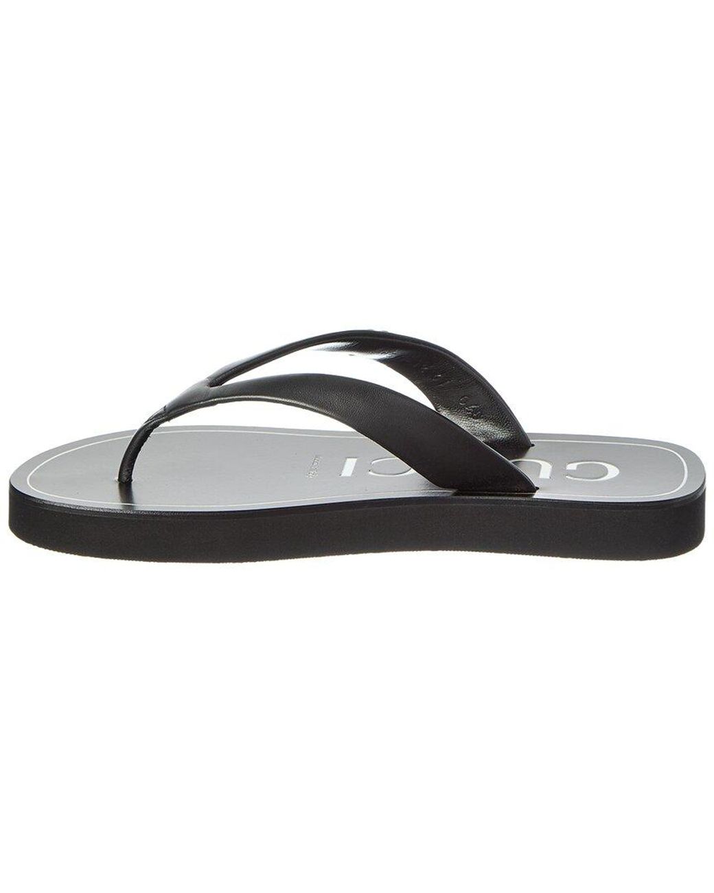 Gucci Black Double G Leather Sandal