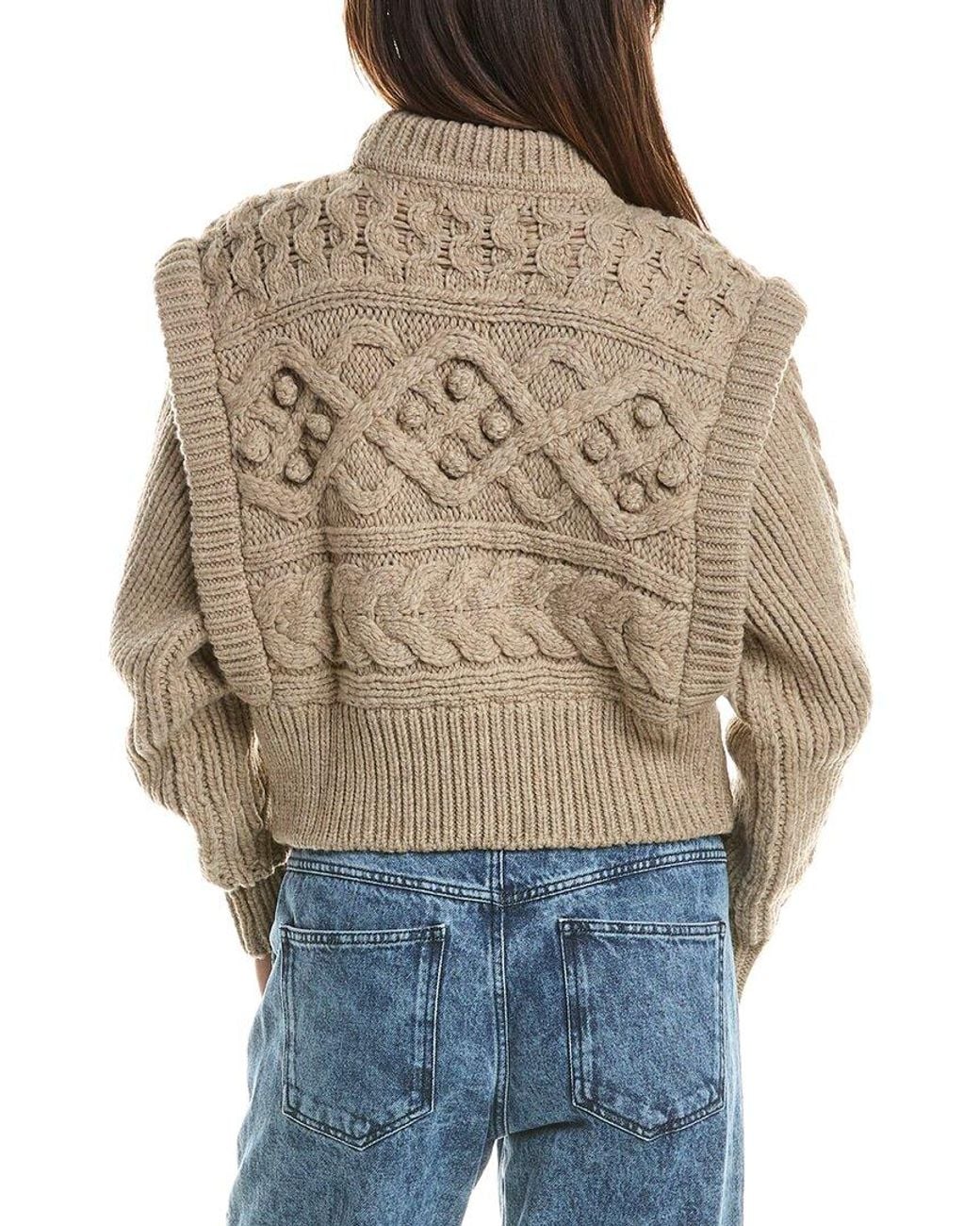 Isabel Marant Natural Round Neck Wool Sweater