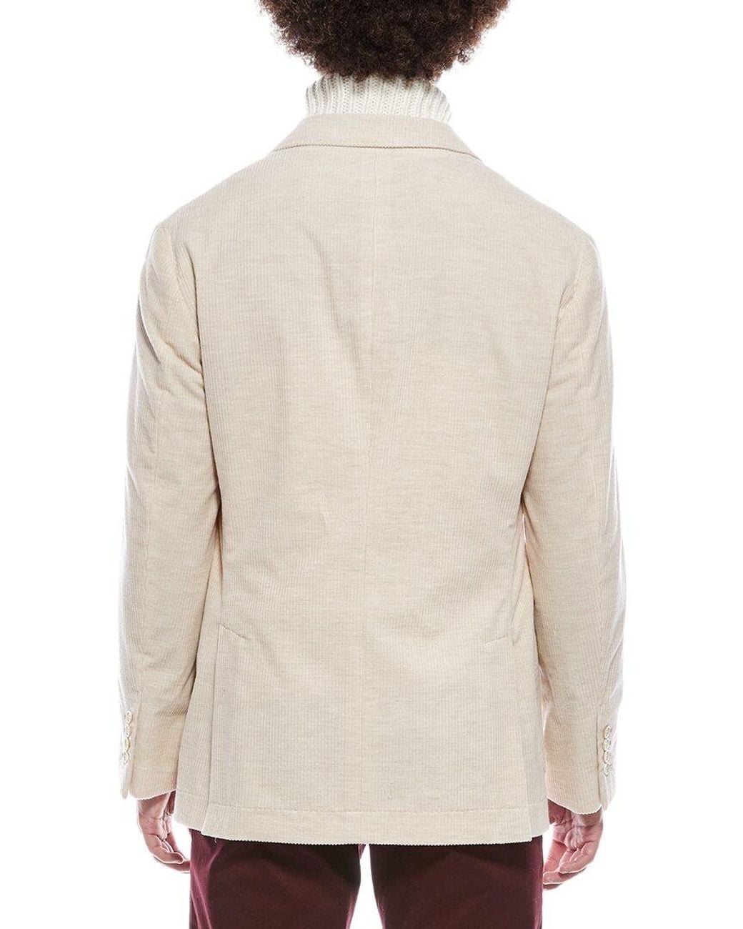 Brunello Cucinelli Natural Cashmere-Blend Corduroy Blazer for men