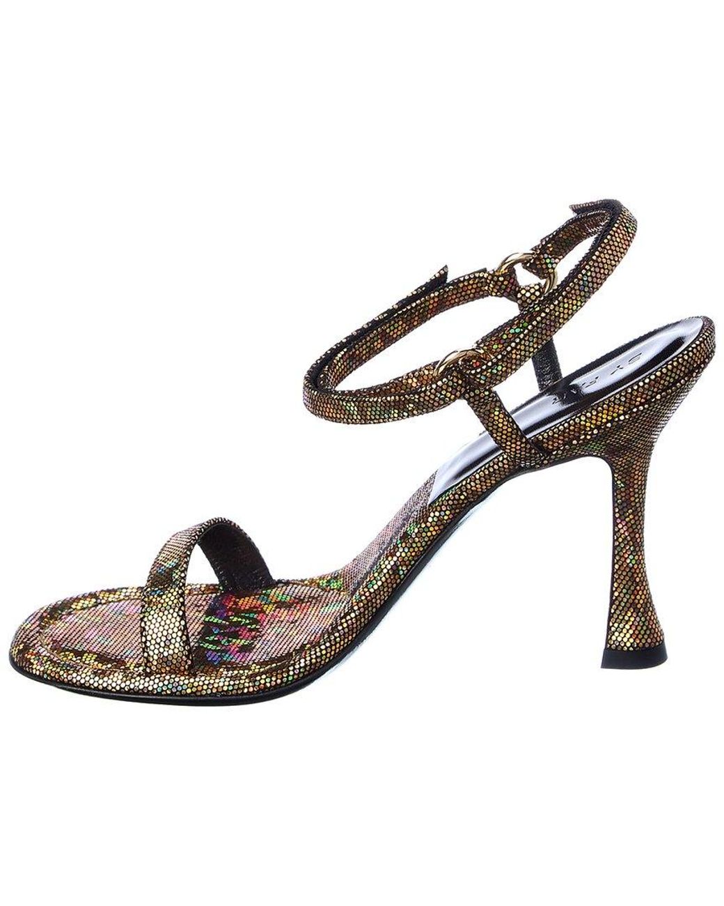 By Far Metallic Mia Disco Leather Sandal