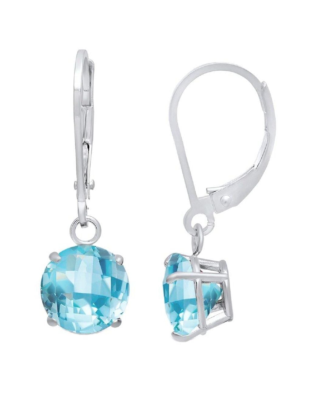 MaxColor Silver 1.80 Ct. Tw. Blue Topaz Dangle Earrings