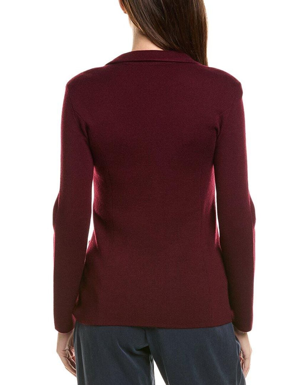 Bruno Magli Red Wool-Blend Sweater Blazer