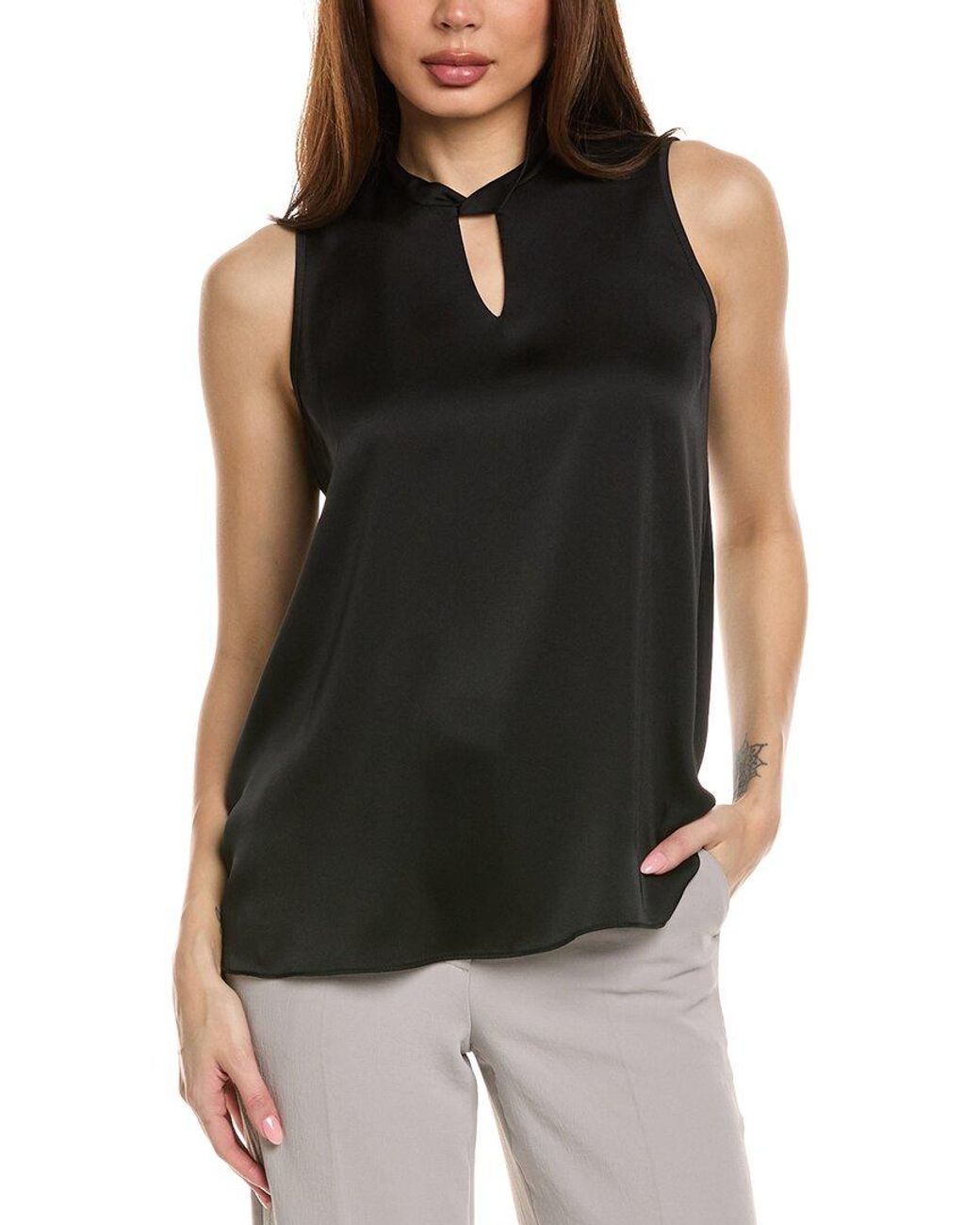 Joseph Ribkoff Black Twisted Mock Blouse
