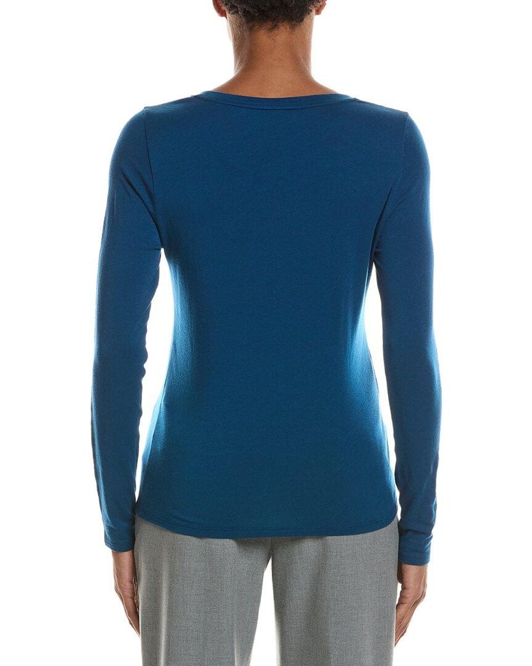 Eileen Fisher Blue Round Neck Slim T-Shirt