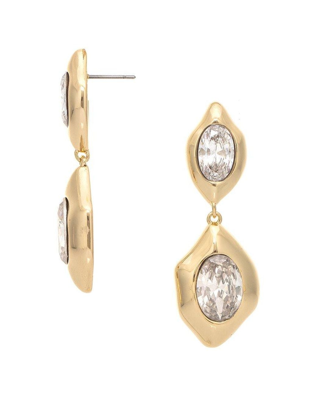 Rivka Friedman Metallic 18K Plated Cz Dangle Earrings