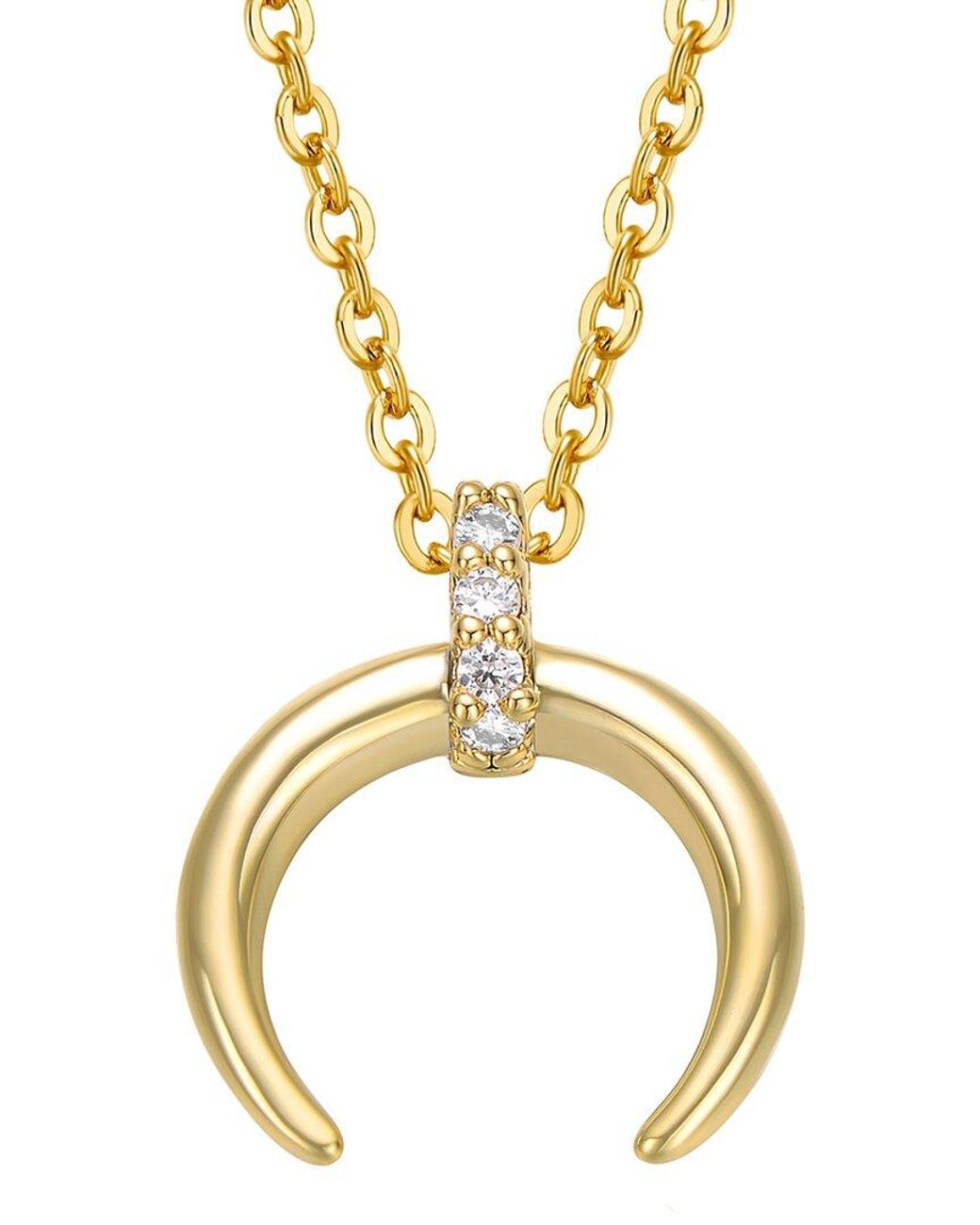 Rachel Glauber Metallic 14k Plated Cz Necklace