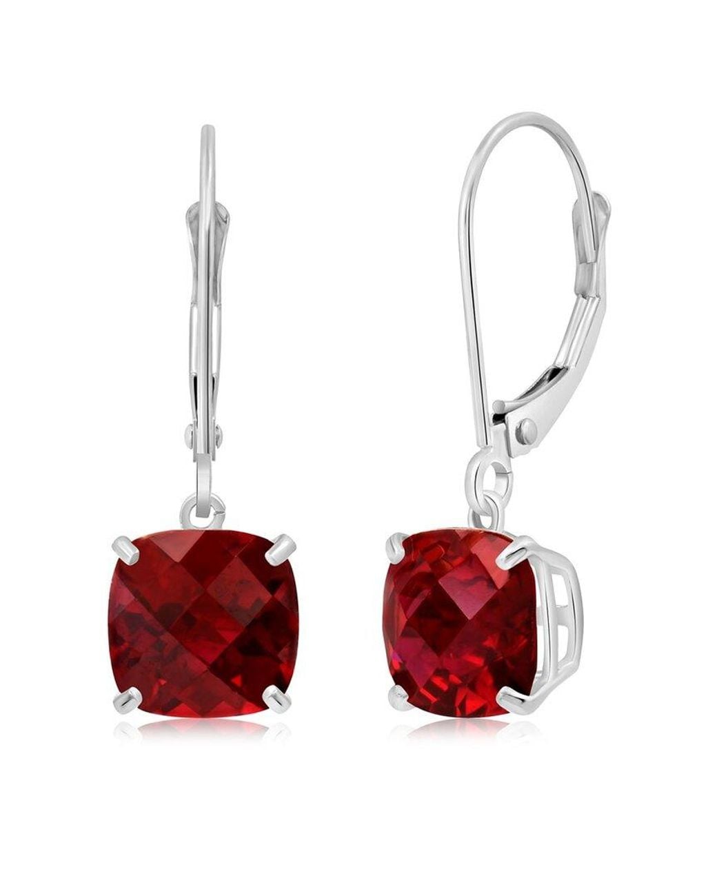 MaxColor Red 10k 4.50 Ct. Tw. Lab-grown Ruby Earrings
