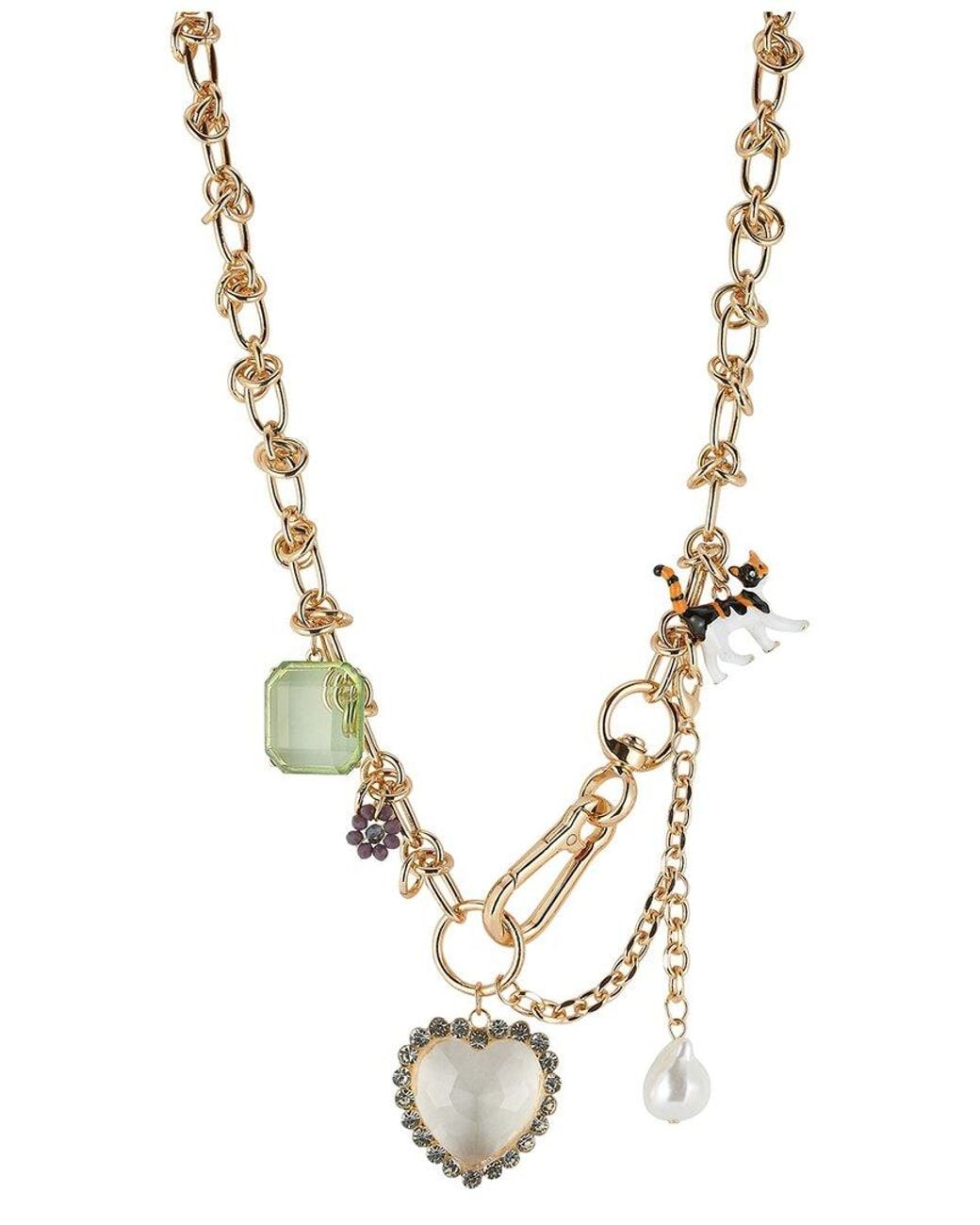 Sphera Milano Metallic Plated 17.5Mm Pearl Cz Necklace