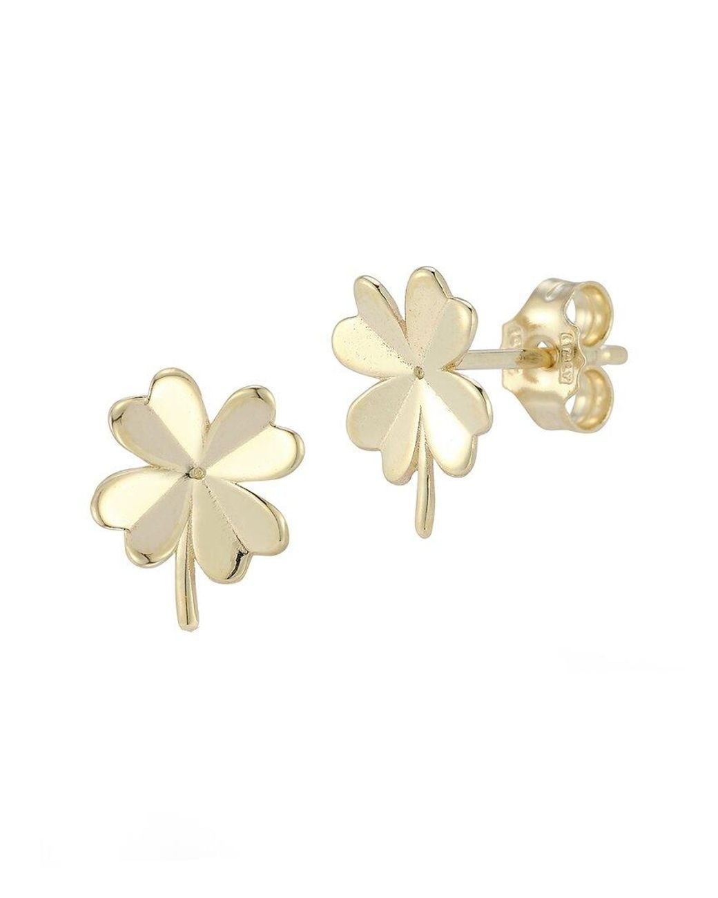 Italian Gold Metallic 14k Clover Studs