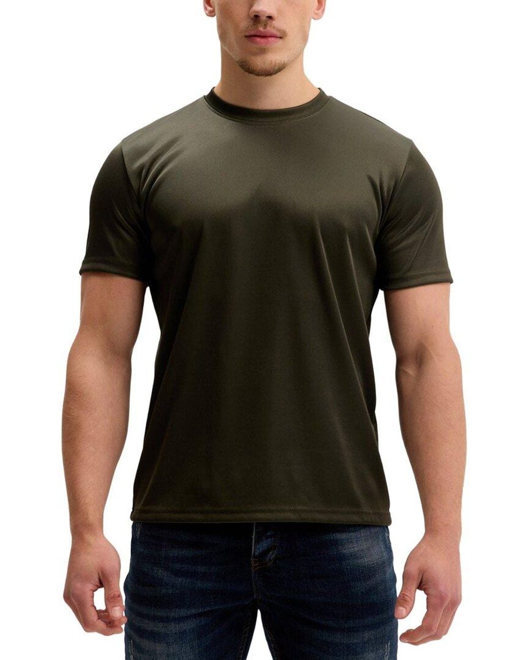 Ron Tomson Black Double Knitted Crew Neck T-Shirt for men